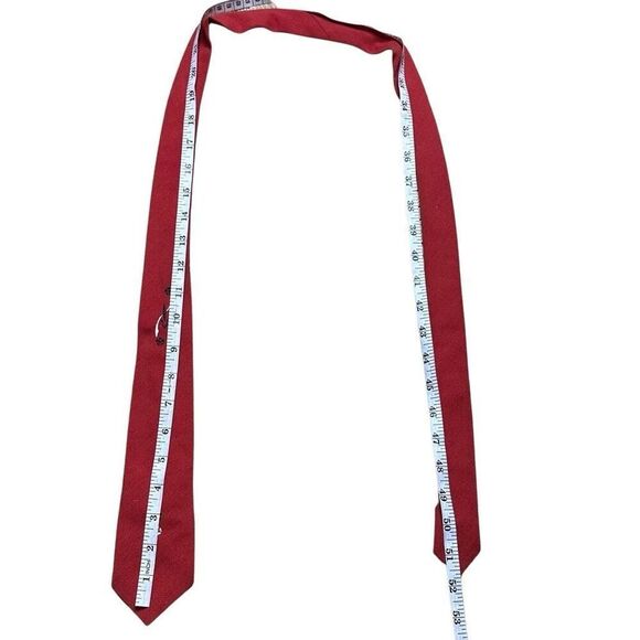 VINTAGE WEMBLEY Men's Maroon Embroidered 100% Dacron Neck Tie OS - Picture 4 of 5